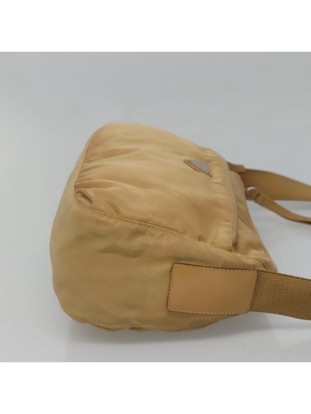 Authentic PRADA Shoulder Bag Nylon Beige Silver - Picture 10 of 16